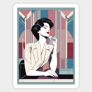 Rebelle Rouge Art Deco Patrick Nagel 80s Sticker